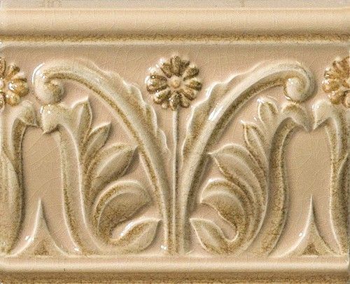Бордюр из керамогранита Rialto Crema List. Floreale Pain. G30053
