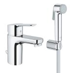 Смеситель для раковины BauEdge S-Size, с гигиеническим душем, цепочка, 23757000