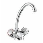 Смарт-Тайп SM050001AA двухручковый смеситель для кухни, J-излив, хром