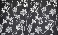 Обои 35035-44 флизелиновые вспененные WallDecor Капри белый цветок на черном