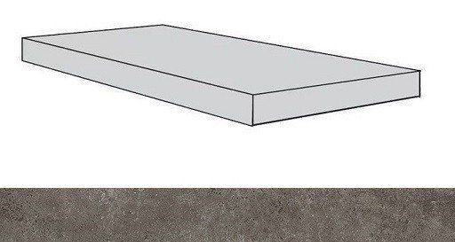 Ступень угловая  левая Drift Grey Scal.60 Ang.Sx/Дрифт Грей
