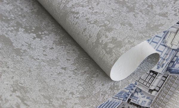 Обои 75094-46 флизелиновые горячего тиснения WallDecor Чикаго фон стальной