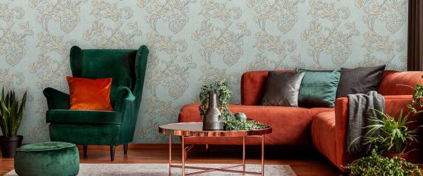Обои 889173 Victoria Stenova флизелиновые горячего тиснения Sorento Сорренто мятный