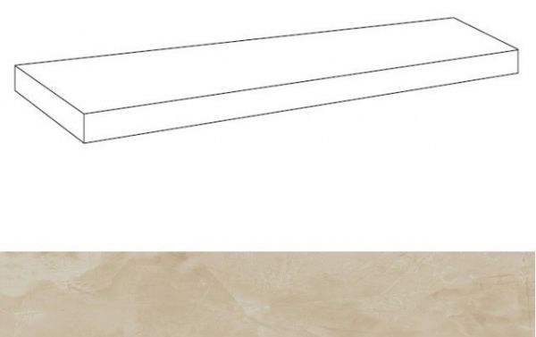 Ступень из керамогранита Thesis Light Scalino Angolare Sx Lap/Тезис Лайт Угл. лев.33X59