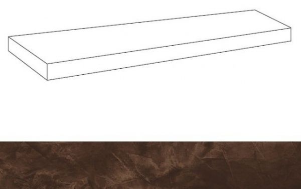 Ступень из керамогранита Thesis Moka Scalino Angolare Sx Lap/Тезис Мока Угл. лев 33X120