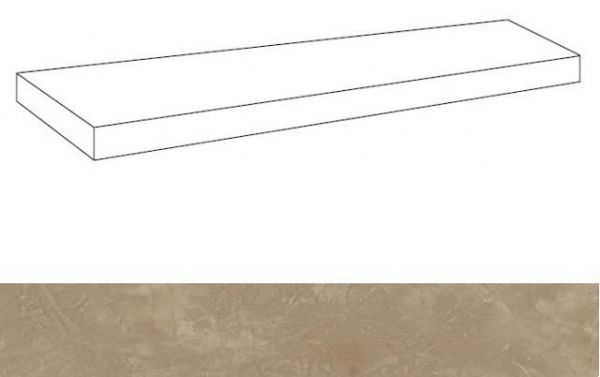 Ступень из керамогранита Thesis Sand Scalino Angolare Sx Lap/Тезис Сэнд Угл. лев 33X120