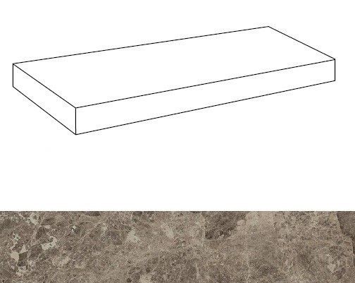 Ступень из керамогранита угловая Victory Taupe Scal.80 Ang.Sx/Виктори Таупэ лев