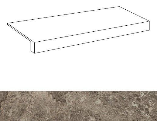 Ступень из керамогранита фронтальная Victory Taupe Scal.80 Front.Lap/Виктори Таупэ лап